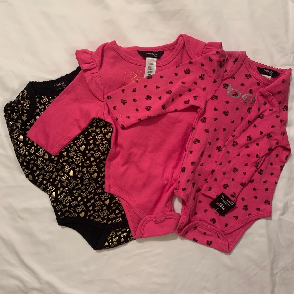 3 Bebe long sleeve onesies